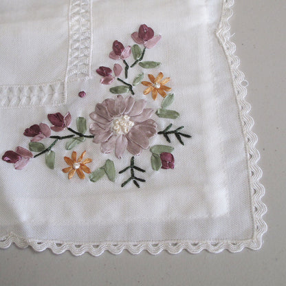 Victoriana White Applique Embroidered Table Topper 85 x 85 cm - Image 3