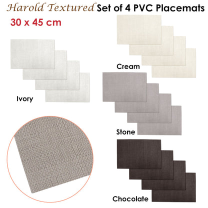 Choice Set of 4 PVC Table Placemats Harold Ivory - Image 2
