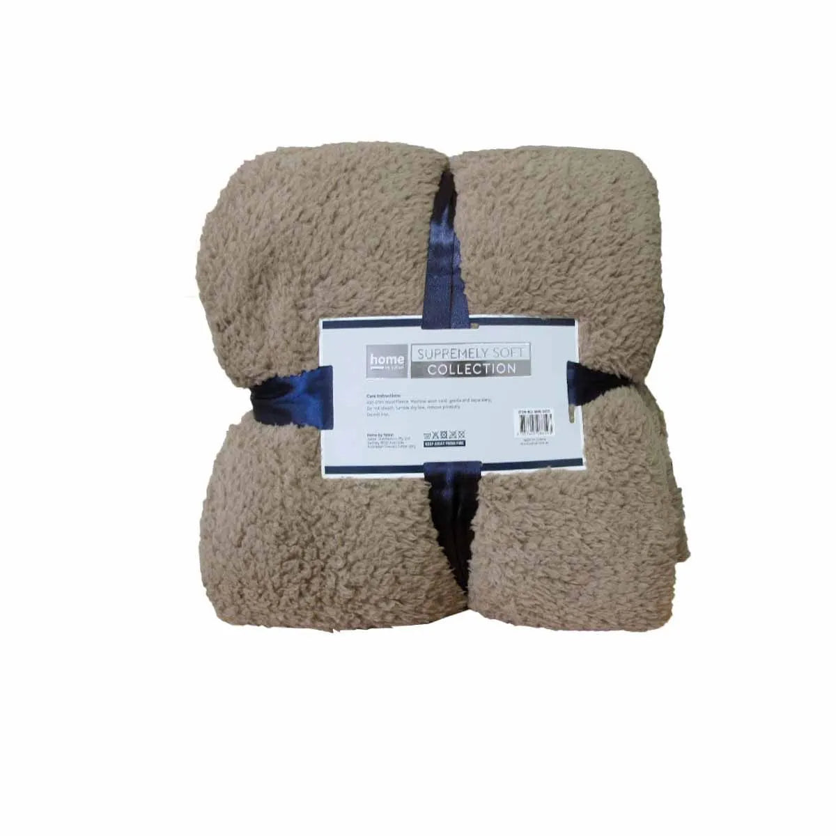 Soft Woollen Feel Throw Rug/Blanket Mocha
