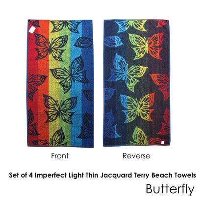 Set of 4 Imperfect Jacquard Terry Beach Towels Butterfly - Image 2