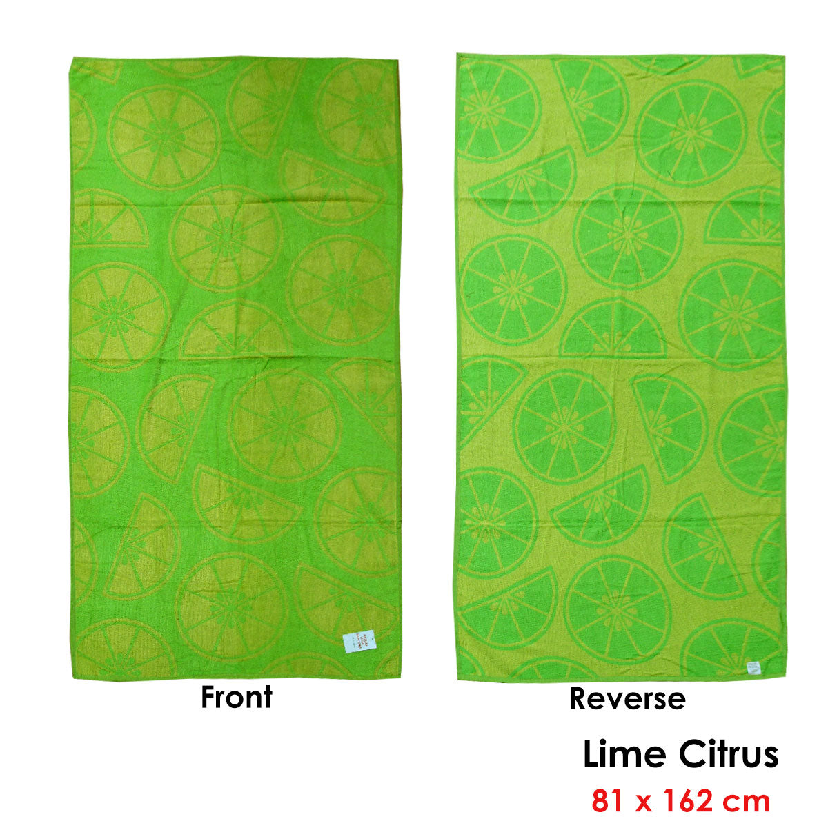 Jacquard Velour Reversible Beach Towel Lime Cirtus - Image 2