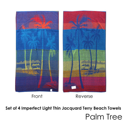 Set of 4 Imperfect Jacquard Terry Beach Towels Palm Tree - Image 2