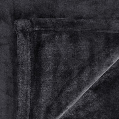 In 2 Linen 350GSM Plush Ultra Soft Velvet Touch Blanket Charcoal Double/Queen - Image 3