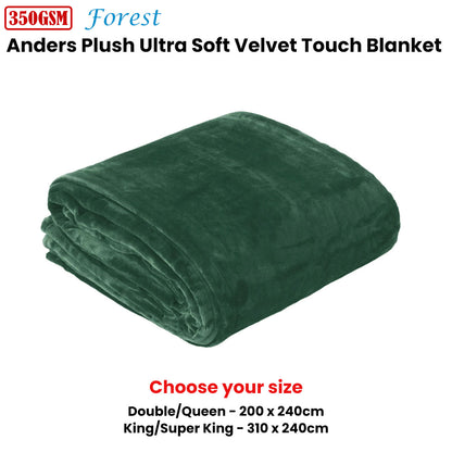 In 2 Linen 350GSM Plush Ultra Soft Velvet Touch Blanket Forest King/Super King - Image 2
