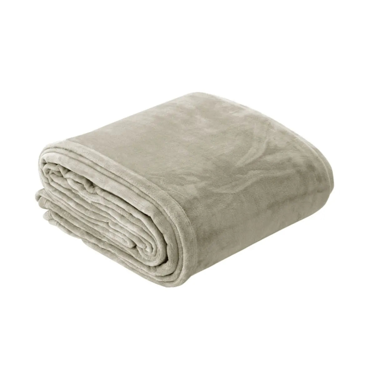 In 2 Linen 350GSM Plush Ultra Soft Velvet Touch Blanket Taupe Double/Queen