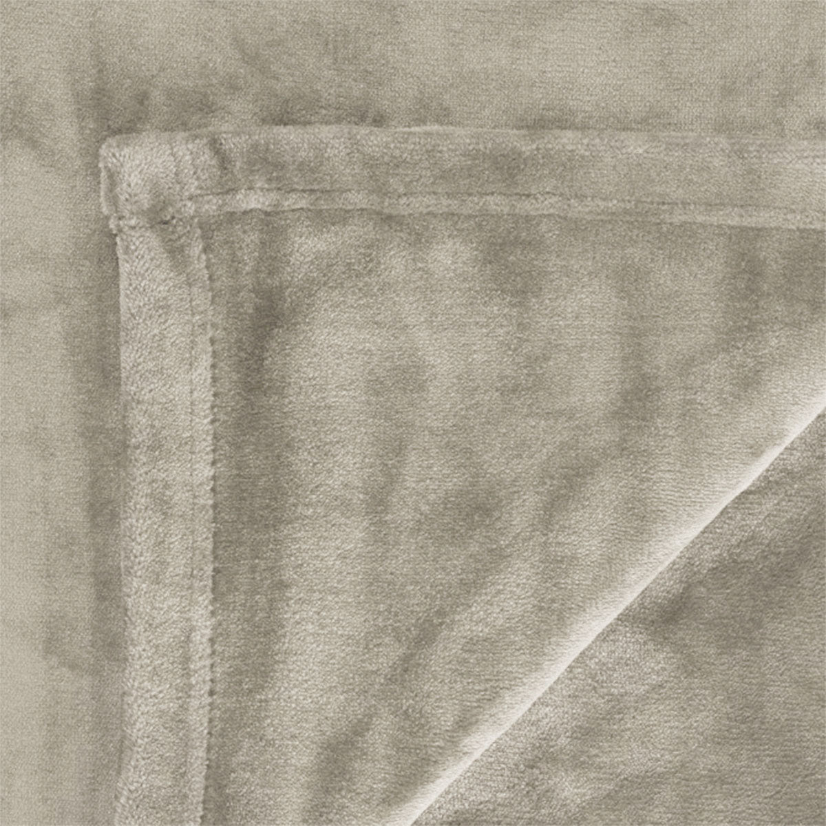 In 2 Linen 350GSM Plush Ultra Soft Velvet Touch Blanket Taupe Double/Queen - Image 3