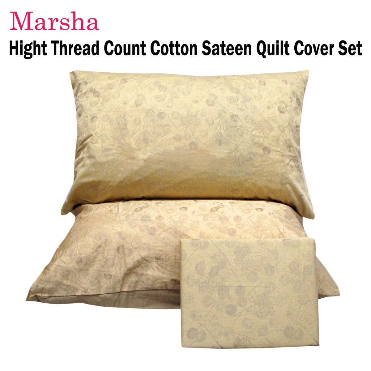 Marsha High Thread Count Cotton Quilt Cover Set Double - Image 2