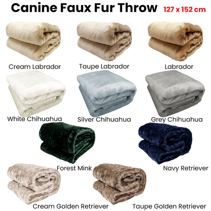 Canine Faux Fur Throw Rug 127 x 152 cm White Chihuahua - Image 2