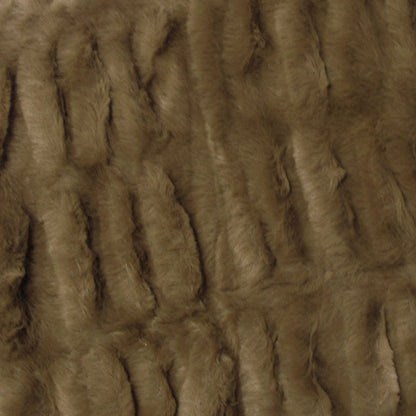 Harper Soft Ruched Pattern Faux Fur Throw Rug 127 x 152 cm Brown - Image 3