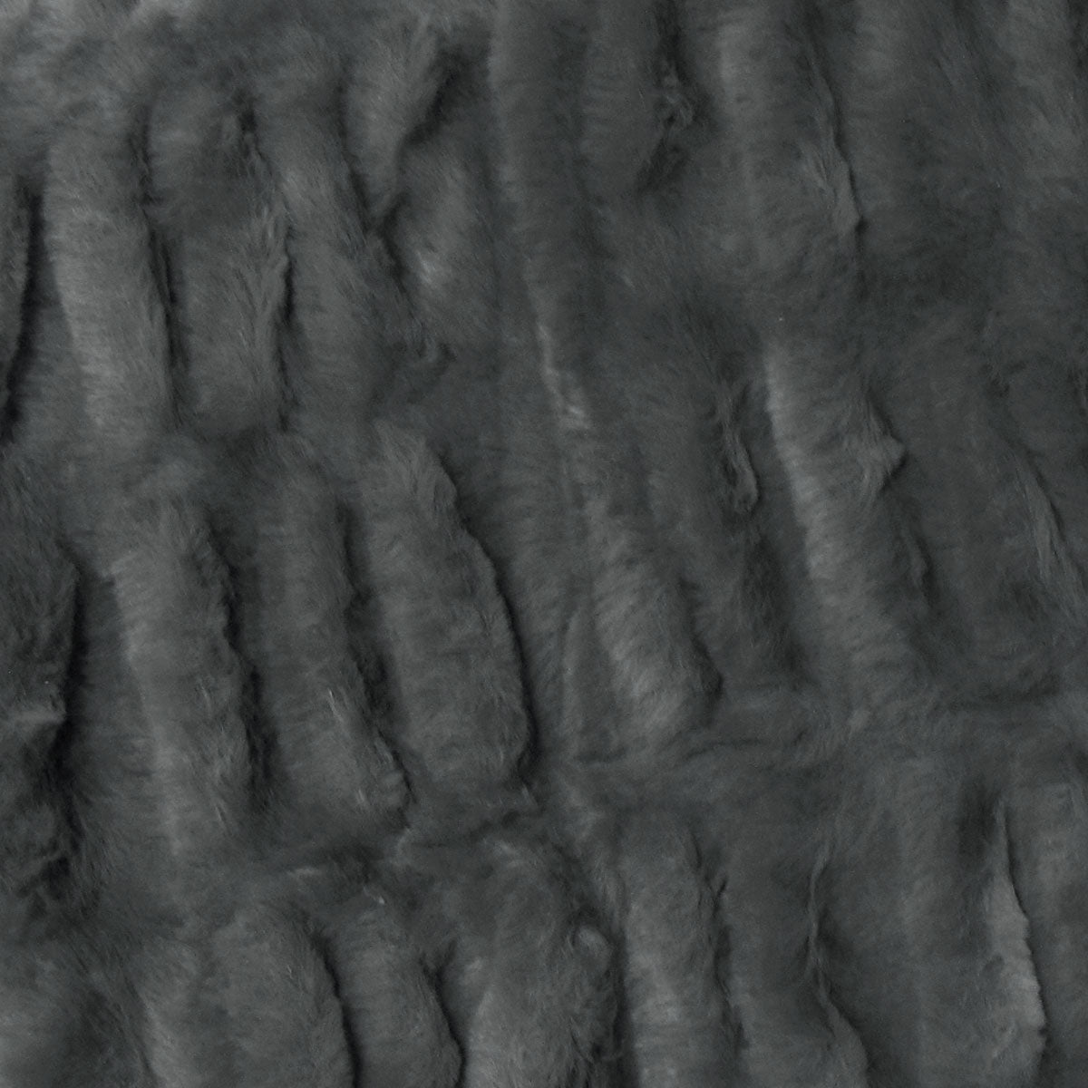 Harper Soft Ruched Pattern Faux Fur Throw Rug 127 x 152 cm Charcoal - Image 3