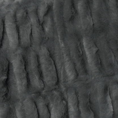 Harper Soft Ruched Pattern Faux Fur Throw Rug 127 x 152 cm Charcoal - Image 3