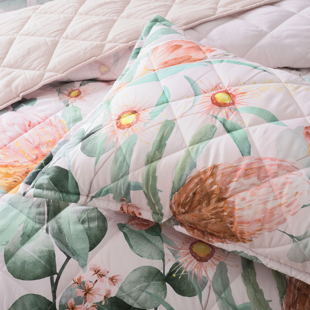 Bianca Sidney Blush Printed Floral Bedspread Set King - Image 4