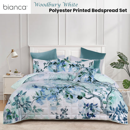 Bianca Woodbury White Botanical Printed Bedspread Set Double - Image 2
