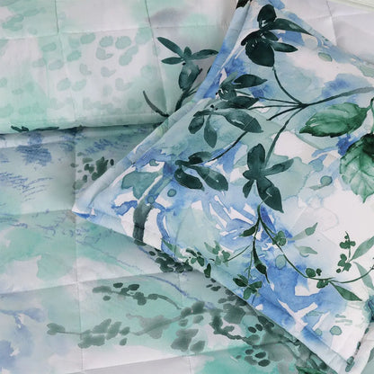 Bianca Woodbury White Botanical Printed Bedspread Set Super King - Image 4