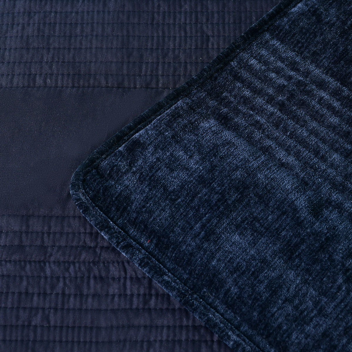 Bianca Cyrano Indigo Soft Velvet Polyester Quilted Coverlet Set Super King - Image 5