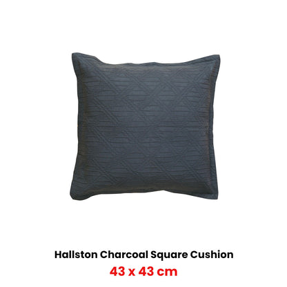 Bianca Hallston Charcoal Square Filled Cushion 43 x 43cm - Image 2
