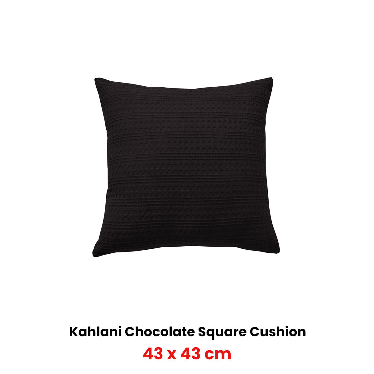 Bianca Kahlani Chocolate Waffle Square Filled Cushion 43 x 43cm - Image 2