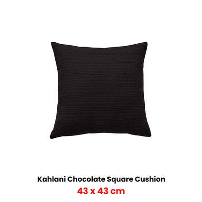 Bianca Kahlani Chocolate Waffle Square Filled Cushion 43 x 43cm - Image 2
