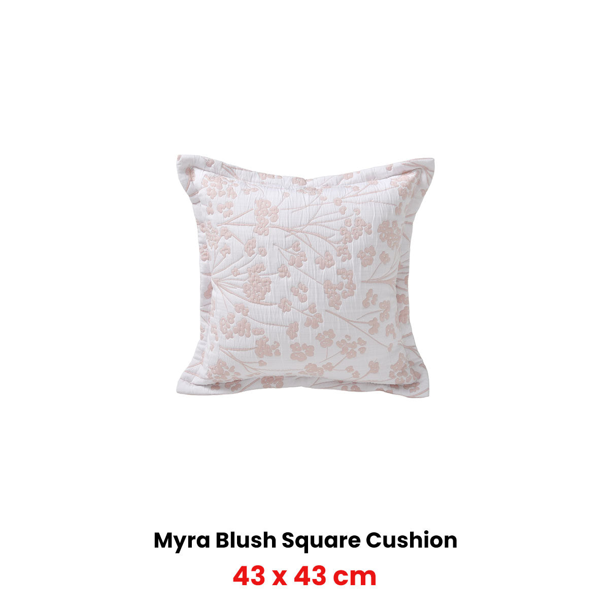 Bianca Myra Blush Coordinate Square Filled Cushion 43 x 43cm - Image 2
