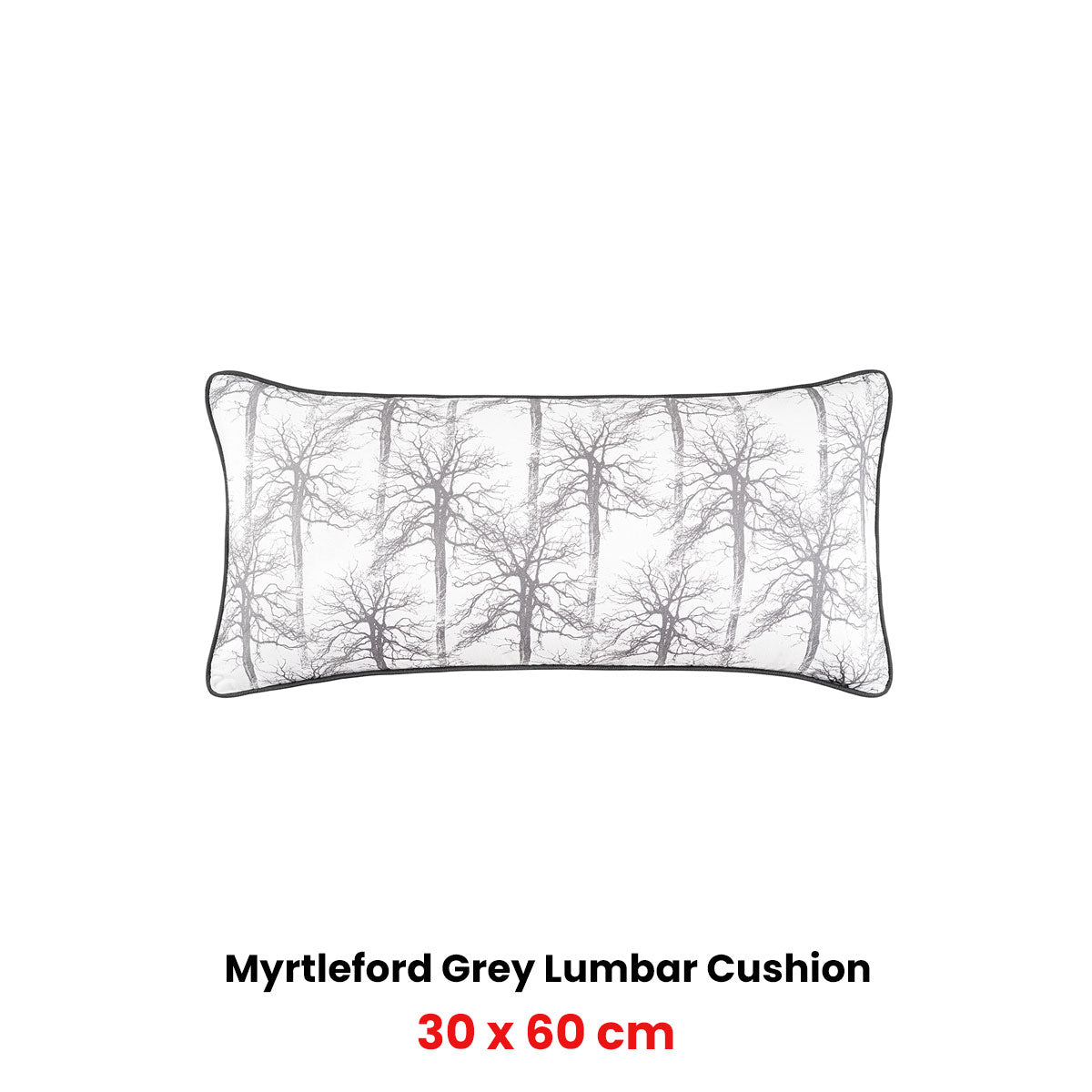 Bianca Myrtleford Grey Lumbar Oblong Filled Cushion 30 x 60cm - Image 2