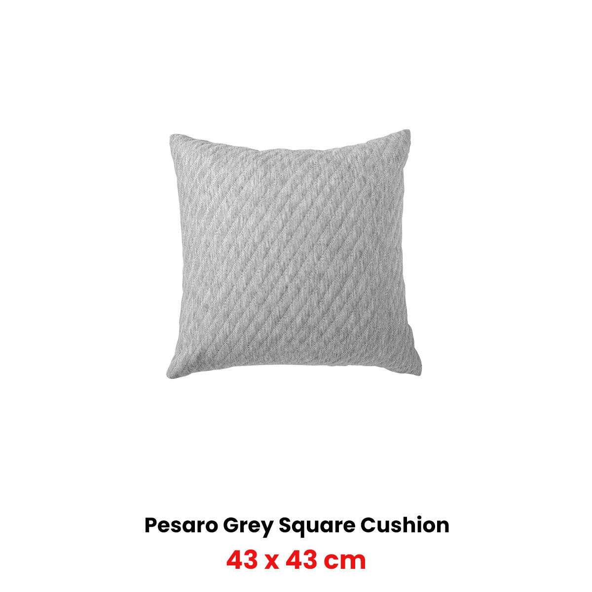 Bianca Pesaro Grey Marle Polyester Cotton Square Filled Cushion 43 x 43cm - Image 2
