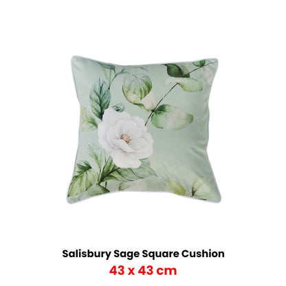 Bianca Salisbury Sage Velvet Square Filled Cushion 43 x 43cm - Image 2