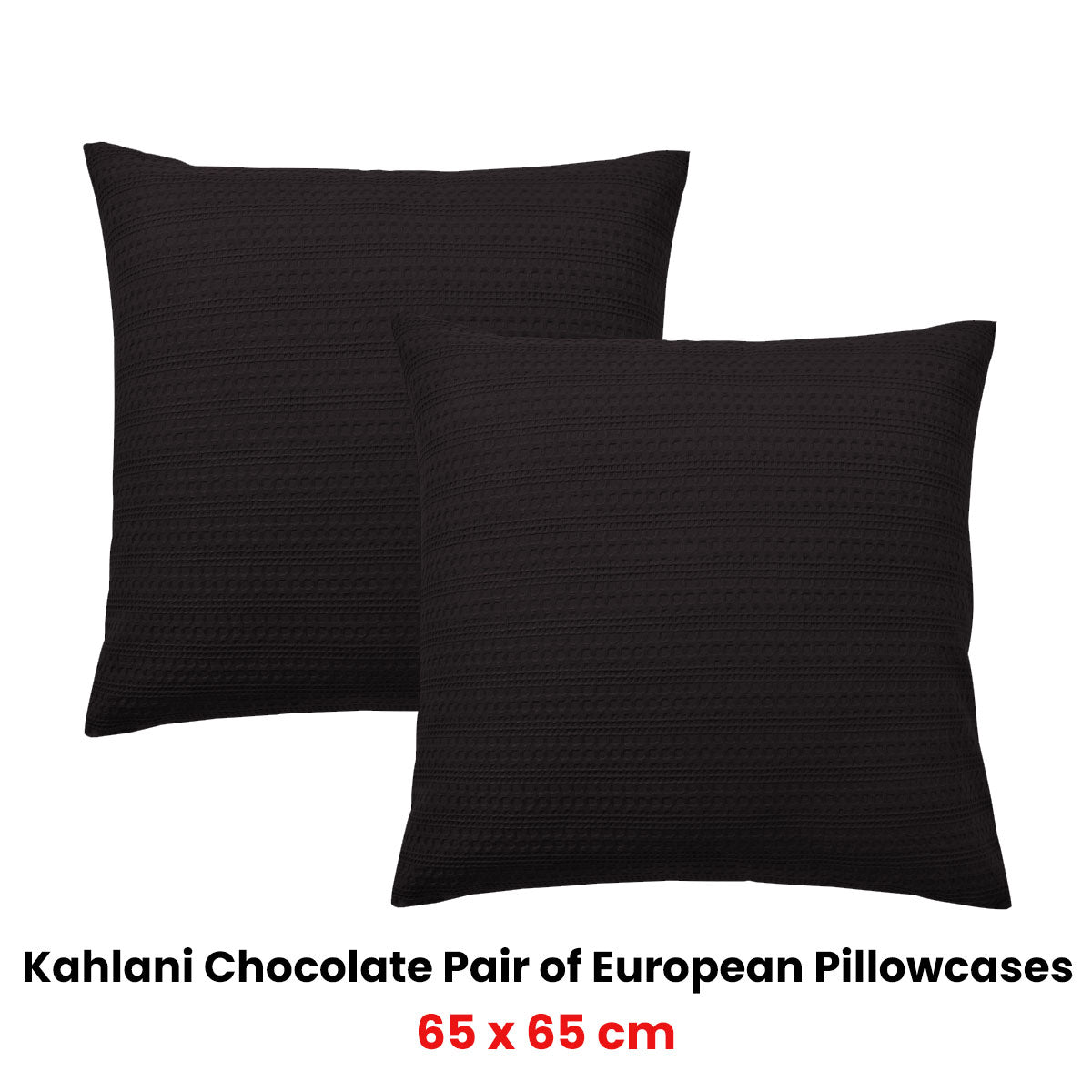 Bianca Pair of Kahlani Chocolate European Pillowcases 65 x 65cm - Image 2
