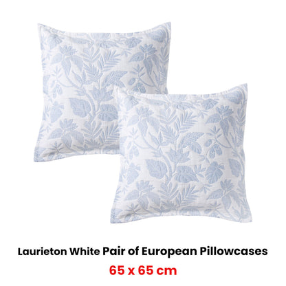 Bianca Pair of Laurieton White European Pillowcases 65 x 65cm - Image 2