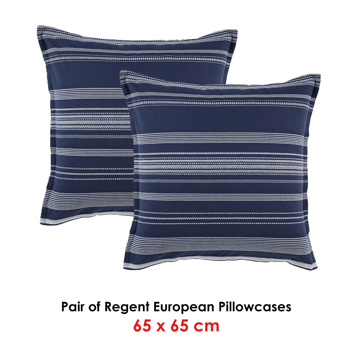 Bianca Pair of Regent European Pillowcases 65 x 65cm - Image 2