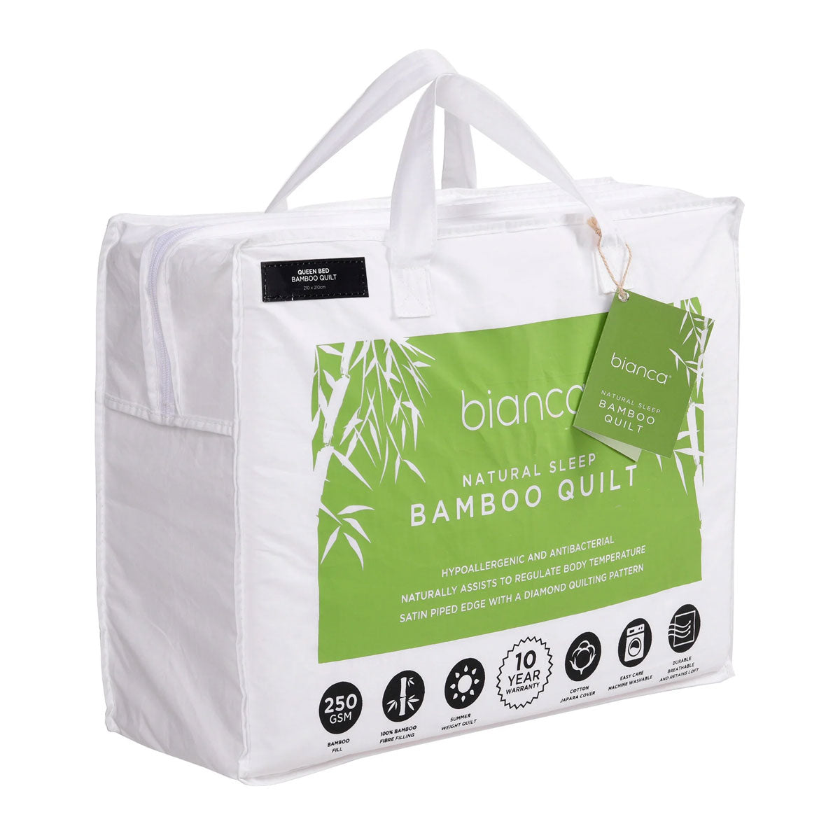 Bianca 250GSM Natural Sleep Bamboo Summer Quilt King - Image 3