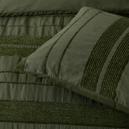 Bianca Avery Forest Chenille Striped Quilt Cover Set King - Image 4