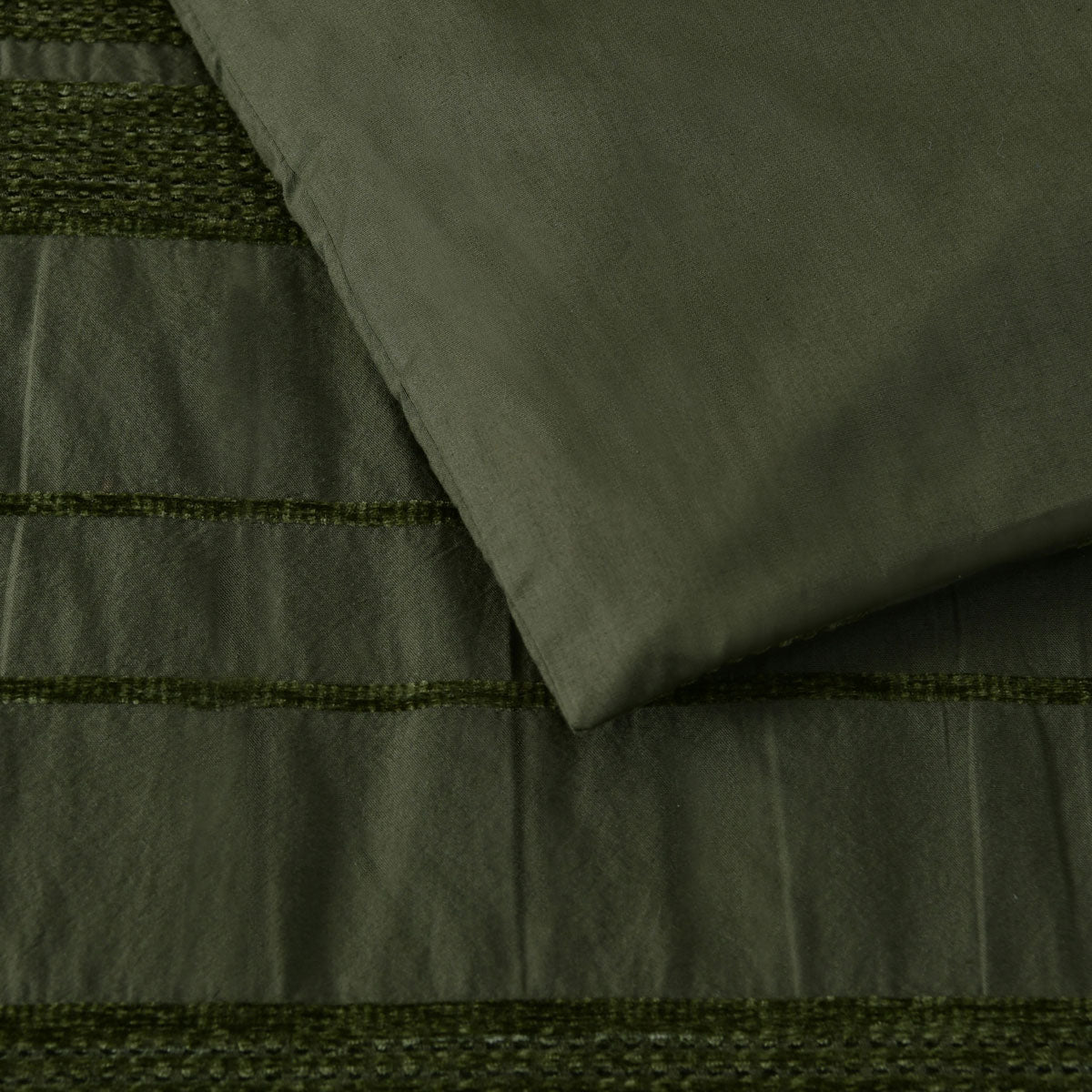 Bianca Avery Forest Chenille Striped Quilt Cover Set Queen - Image 5