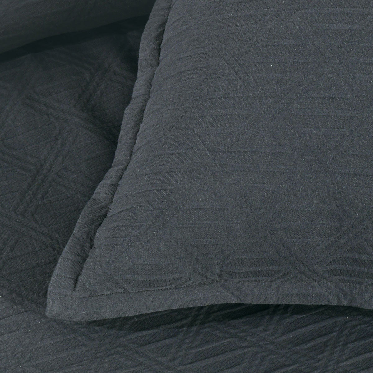 Bianca Hallston Charcoal Pre-Washed Cotton Quilt Cover Set King - Image 4
