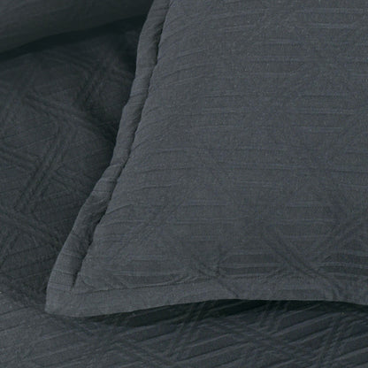 Bianca Hallston Charcoal Pre-Washed Cotton Quilt Cover Set Queen - Image 4