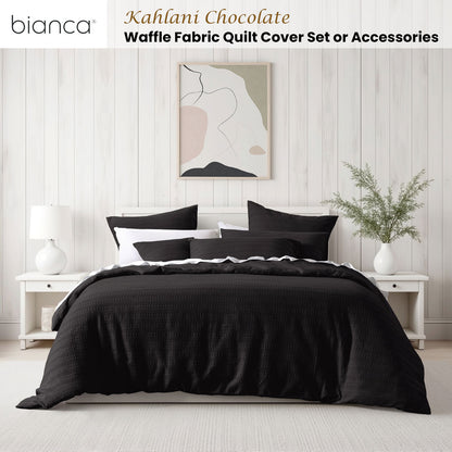 Bianca Kahlani Chocolate Waffle Quilt Cover Set Queen - Image 2