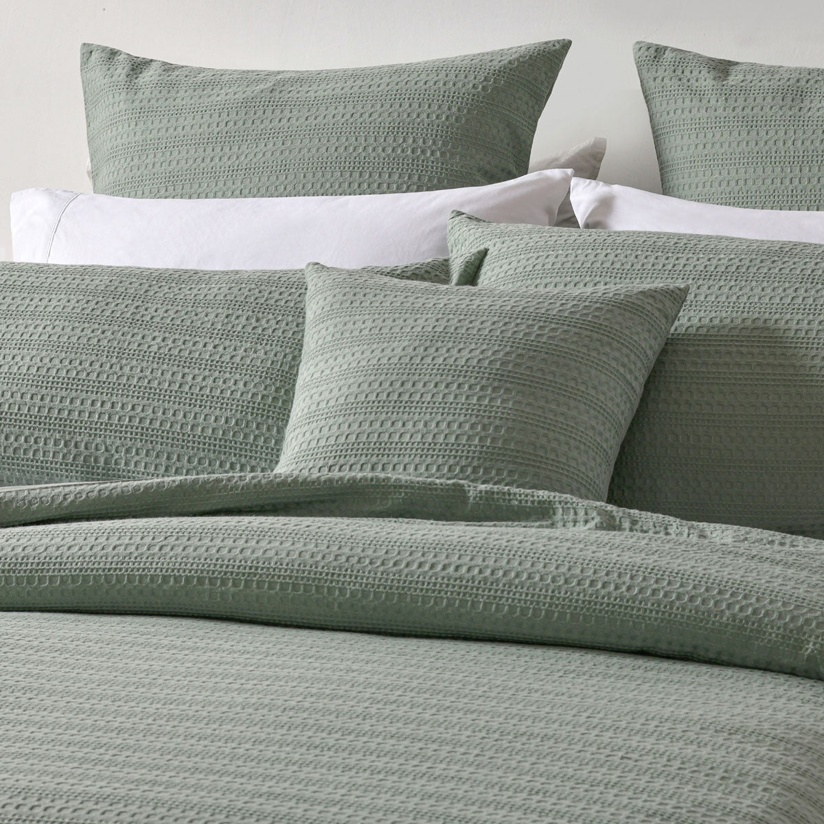 Bianca Kahlani Sage Waffle Quilt Cover Set Queen - Image 3