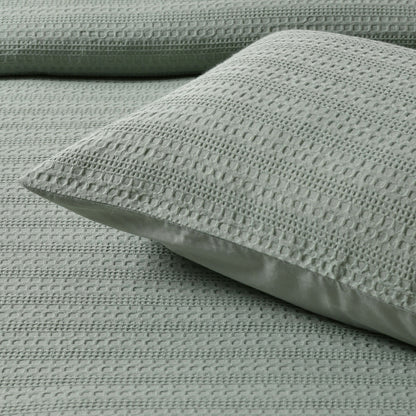 Bianca Kahlani Sage Waffle Quilt Cover Set Queen - Image 4