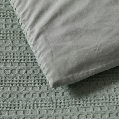 Bianca Kahlani Sage Waffle Quilt Cover Set Queen - Image 5