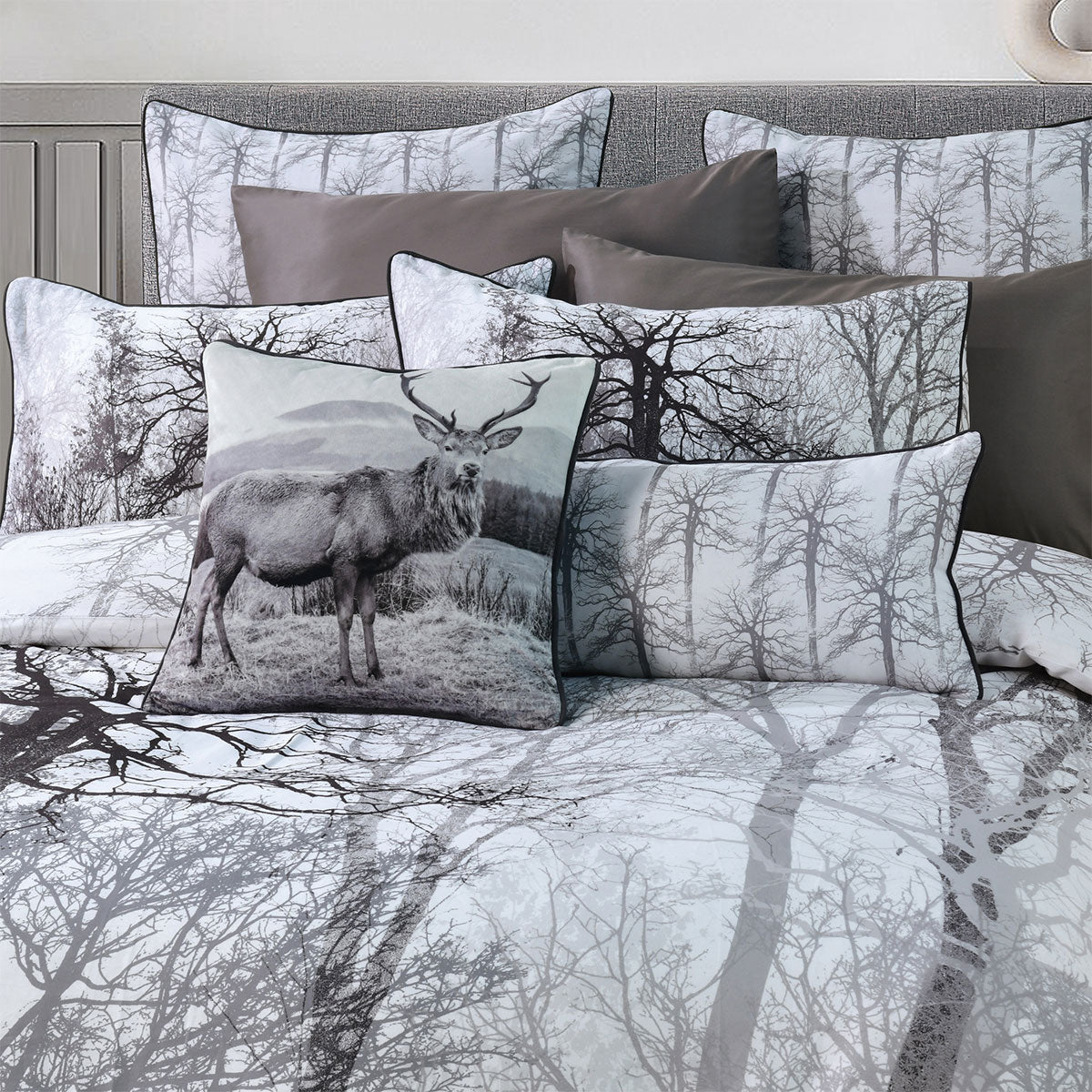 Bianca Myrtleford Grey Cotton Sateen Quilt Cover Set King - Image 3