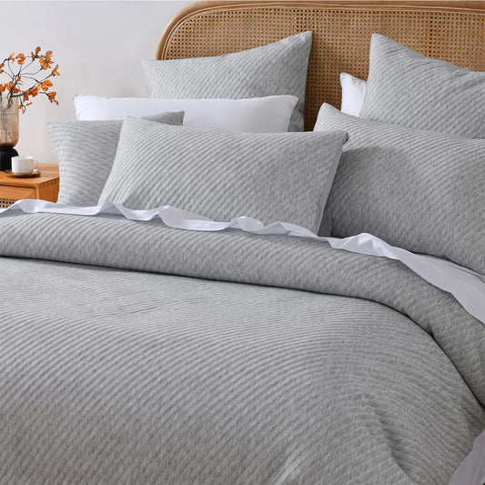 Bianca Pesaro Grey Polyester Cotton Quilt Cover Set Super King - Image 3