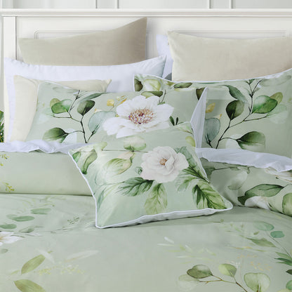 Bianca Salisbury Sage Floral Cotton Sateen Quilt Cover Set King - Image 3