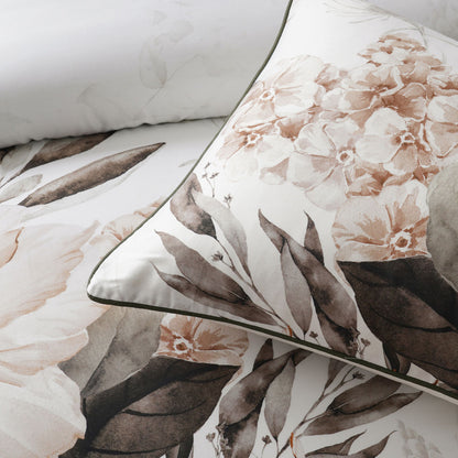 Bianca Somerset White Cotton Sateen Floral Quilt Cover Set Queen - Image 4
