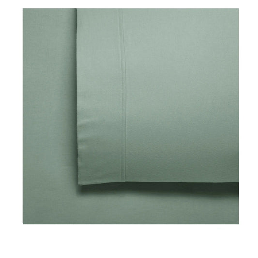 Bianca Fletcher Flannelette Cotton Sheet Set Sage Super King