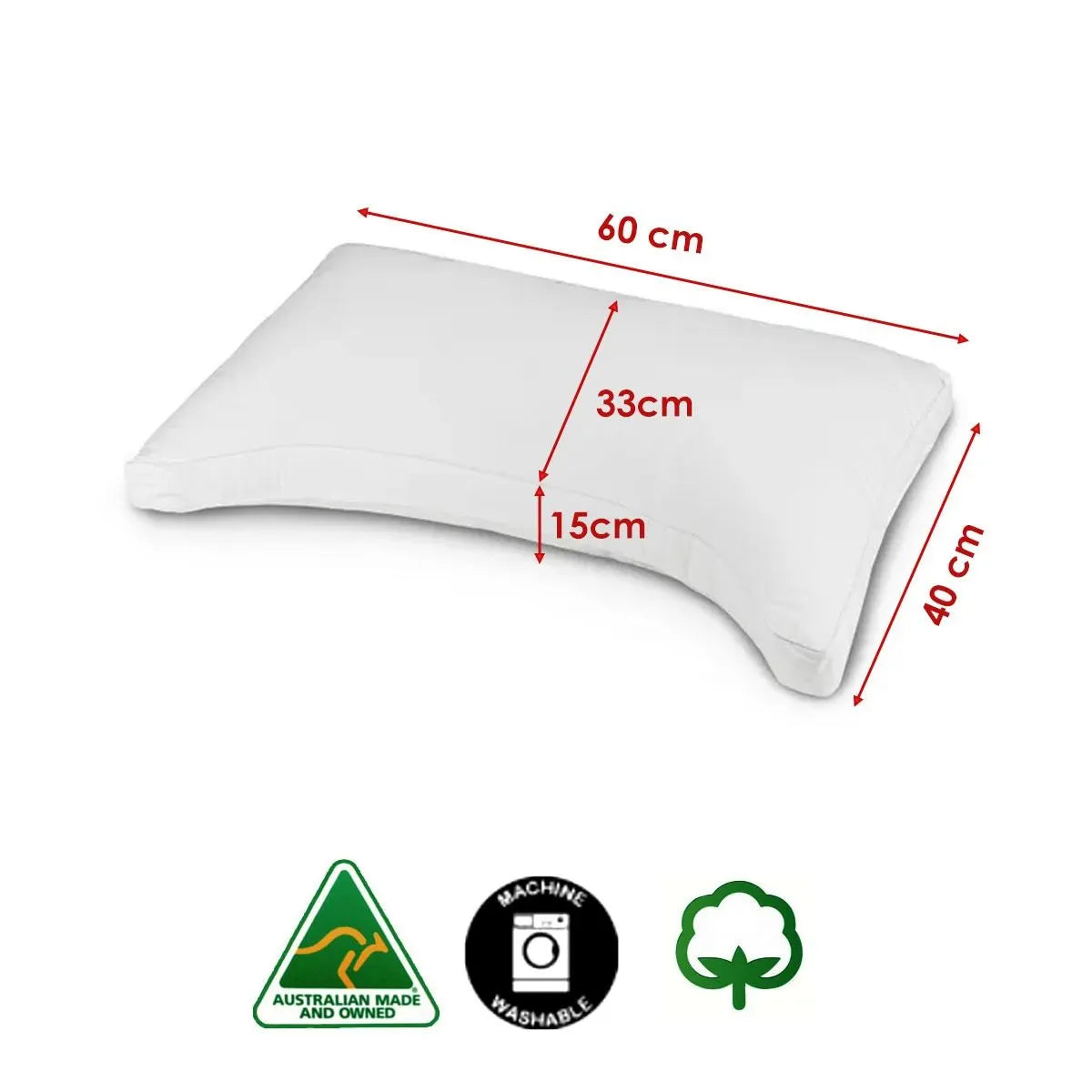 Easyrest Cotton Cover Arch Support Pillow 40 x 60 cm - Image 3