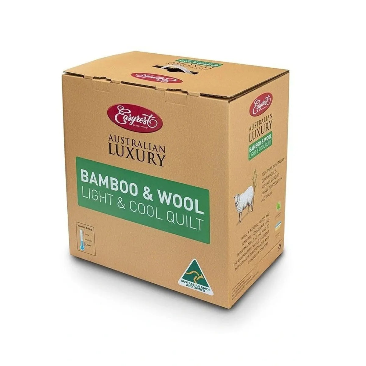 Easyrest Australian Made Light & Cool Bamboo / Wool Quilt for Spring/ Summer Super King - Image 4
