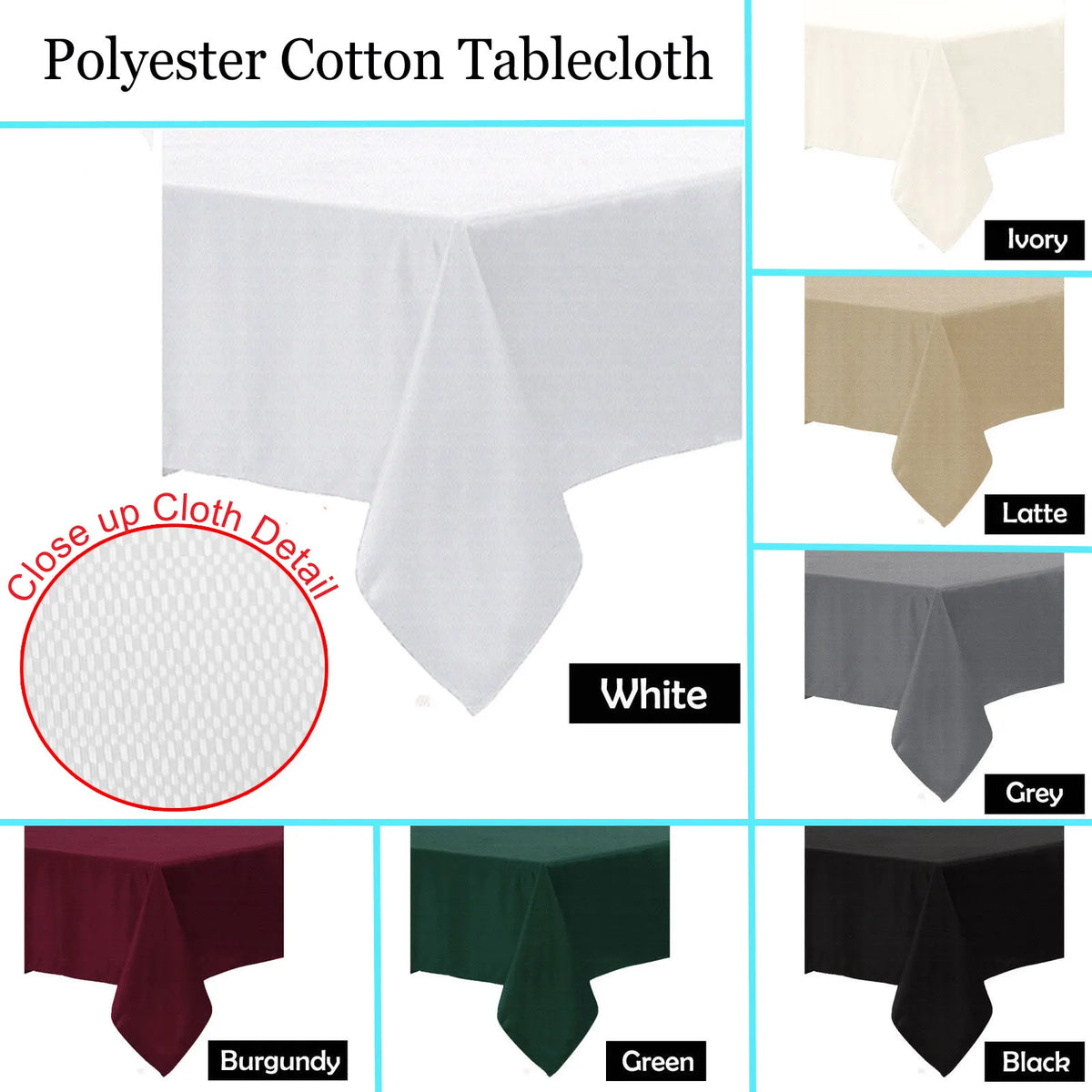 Polyester Cotton Tablecloth Burgundy 150 x 220 cm - Image 2