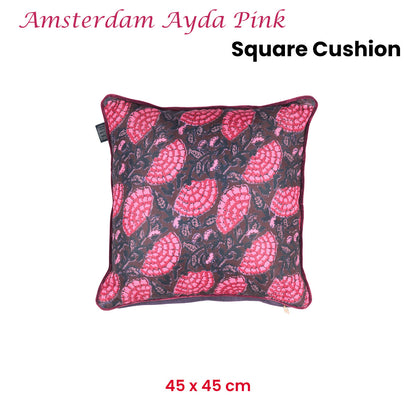 KAAT Amsterdam Ayda Pink Floral Square Filled Cushion 45cm x 45cm - Image 2