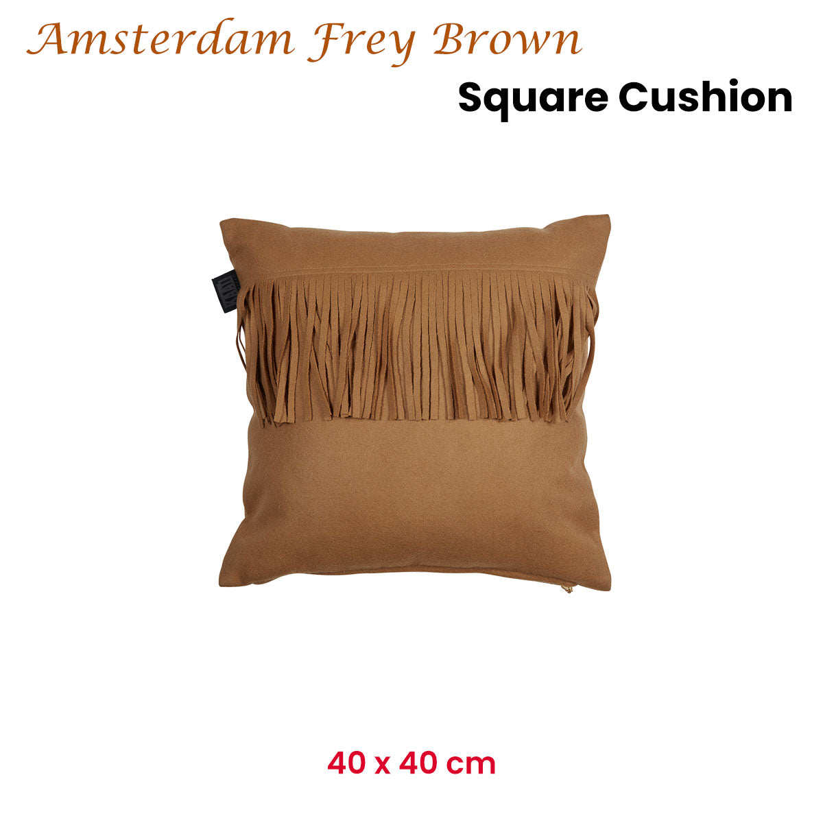 KAAT Amsterdam Frey Brown Square Filled Cushion 40cm x 40cm - Image 2