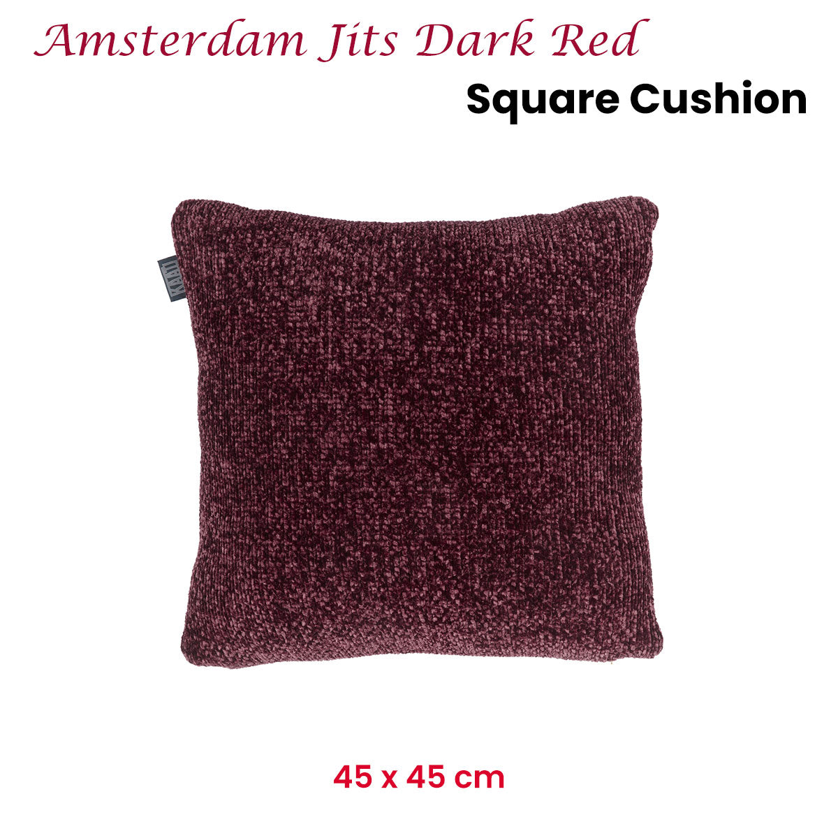 KAAT Amsterdam Jits Dark Red Square Filled Cushion 45cm x 45cm - Image 2