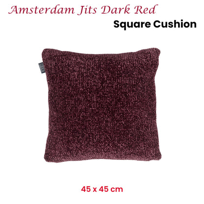 KAAT Amsterdam Jits Dark Red Square Filled Cushion 45cm x 45cm - Image 2